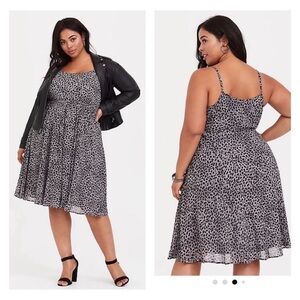 TORRID Grey Leopard Midi Dress